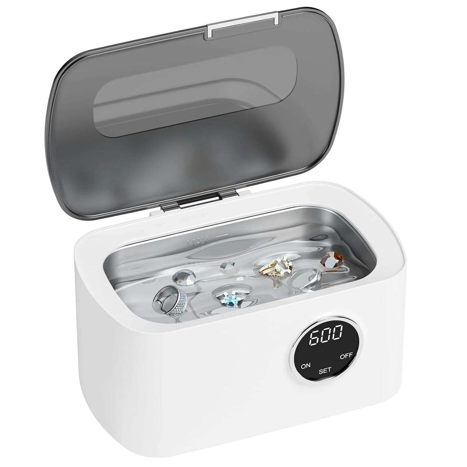 Vpcok Limpiador Ultrasónico 600 ml para Joyas, Gafas y Dentaduras