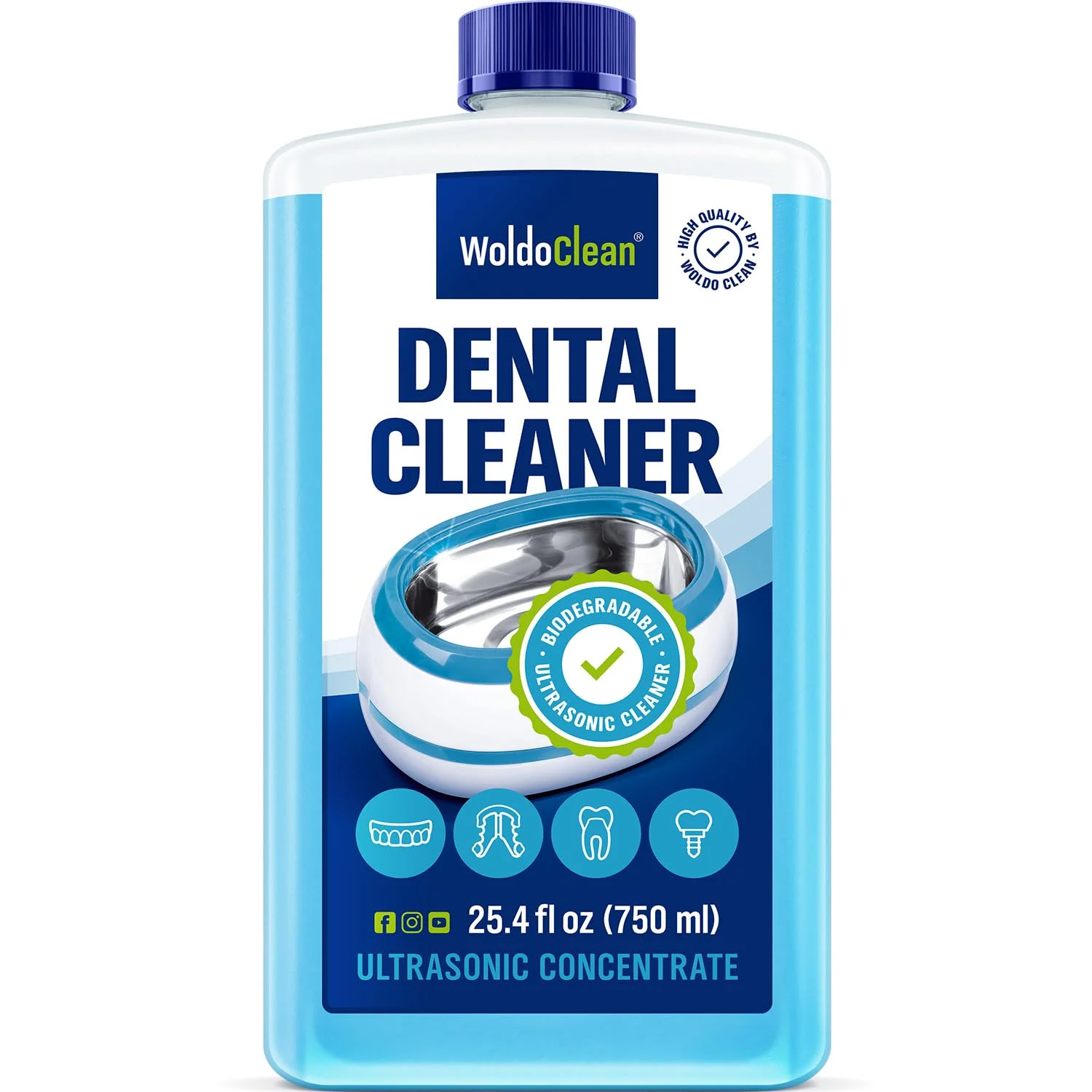 WoldoClean Líquido Concentrado para Limpiadores Ultrasónicos Dentales (750 ml)